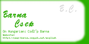 barna csep business card